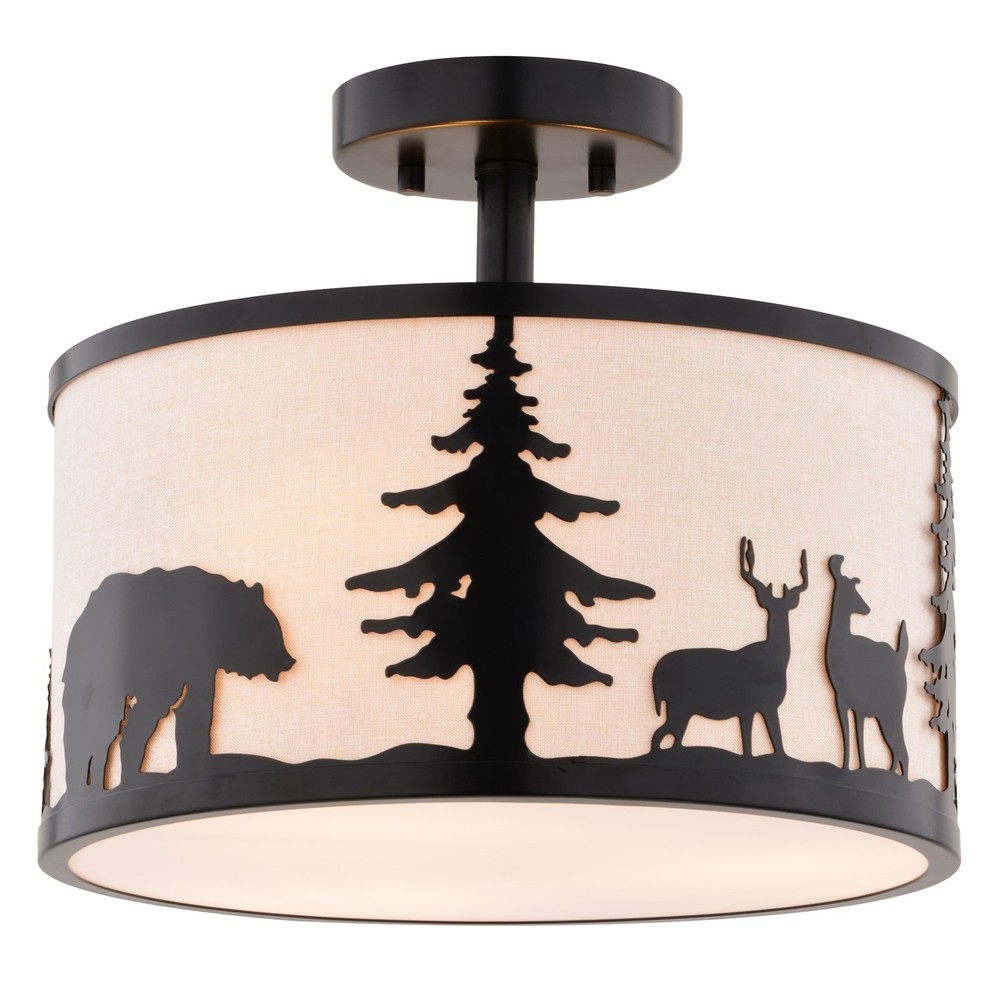 Acadia 13-in. W 3 Light Semi-Flush Bronze-image