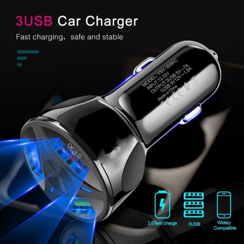 35W QC3.0 Multi Port Fast Car Charger with Intelligent Technology  