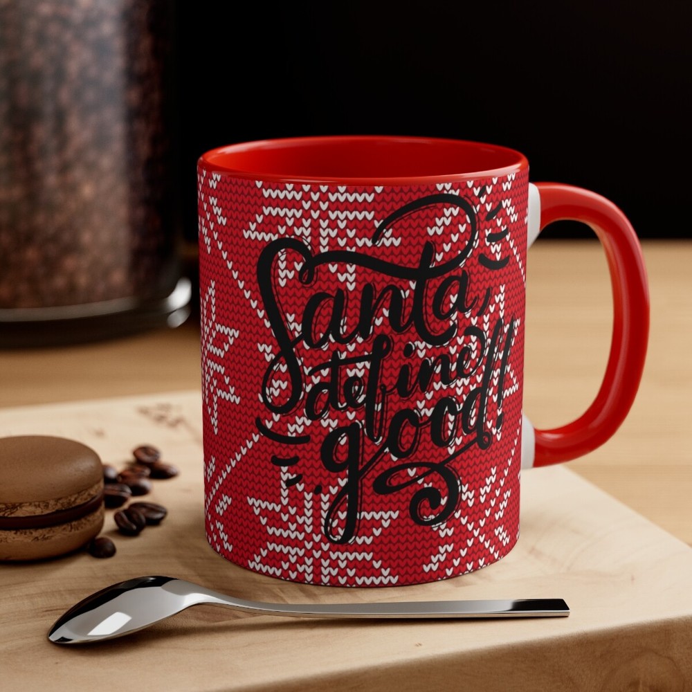 Santa Define Good Funny Accent 11oz Christmas Holiday Coffee Mug-image