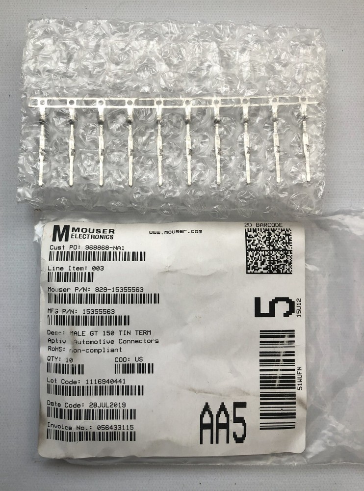 Aptiv Delphi  15355563 automotive connector Qty of 10 (Mouser 829-15355563)