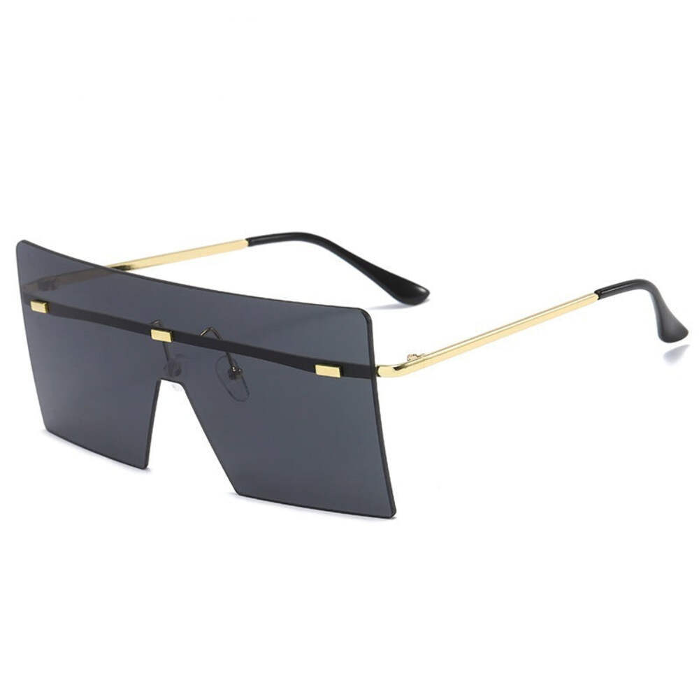Women\'s Vintage Oversized Square Rimless Sunglasses with UV400 Protection, Meta