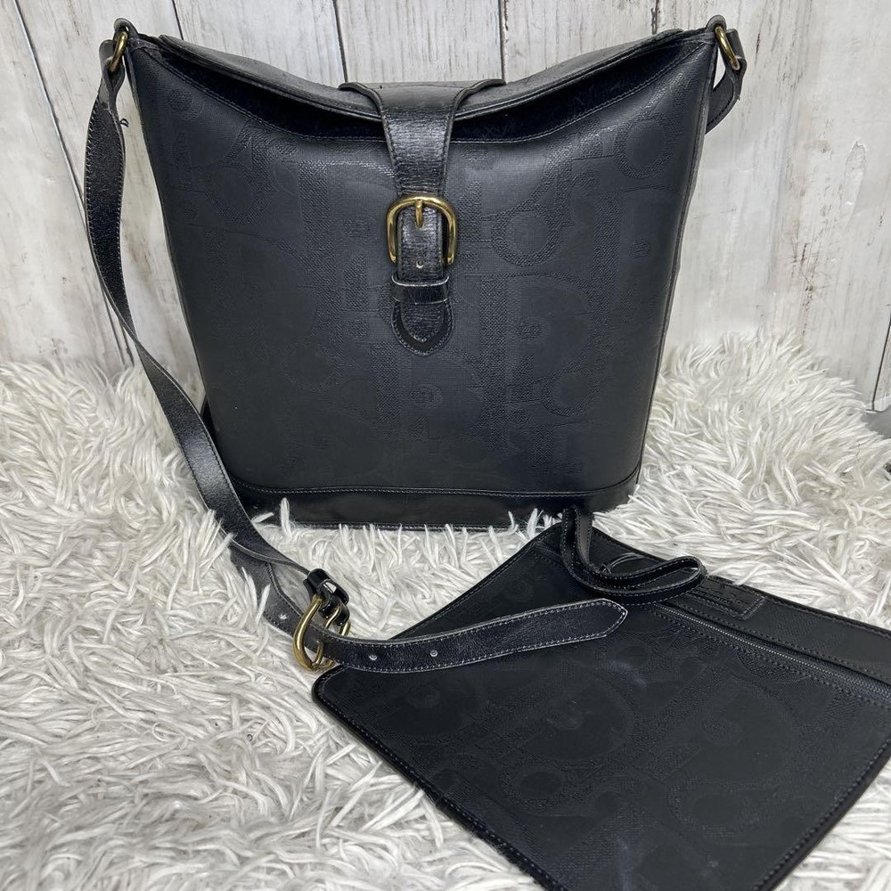 Dior Trotter Logo Shoulder Bag in PVC Leather Vintage Style