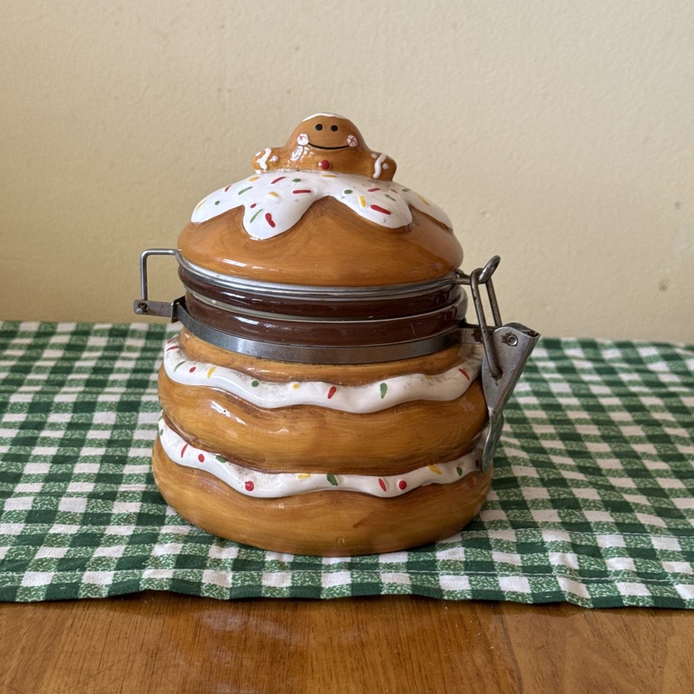 Gingerbread Cookies Jar Vintage Collectibles