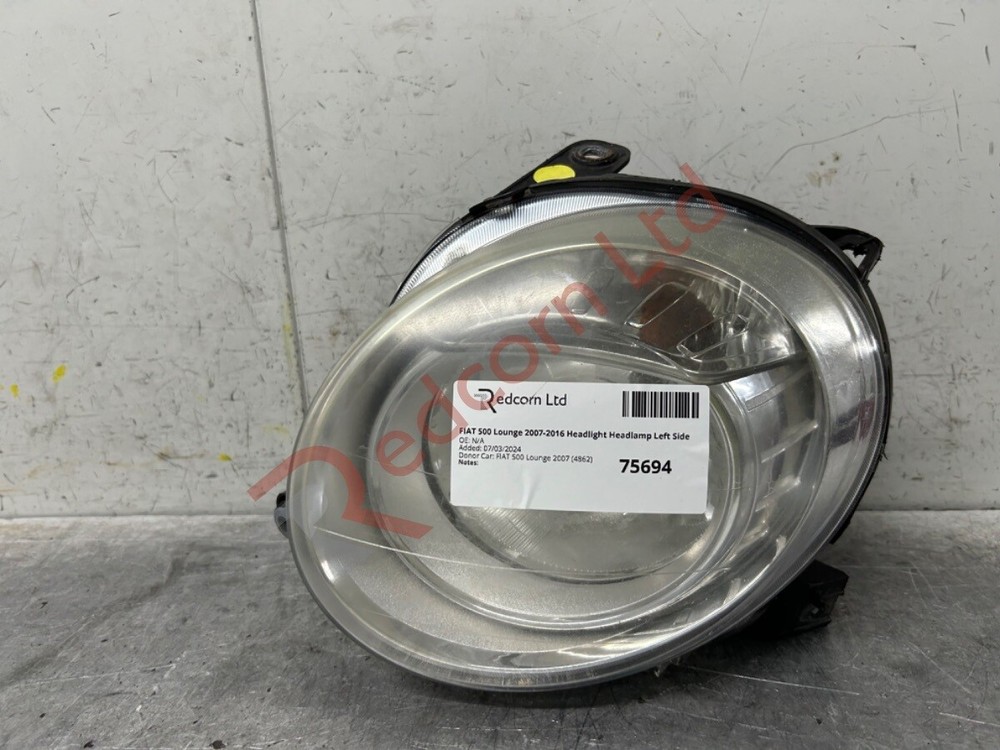 FIAT 500 Lounge 2007-2016 Headlight Headlamp Left Side 0.0