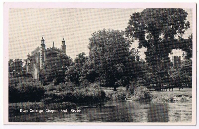 United Kingdom UK Postcard Eton College Chapel and River