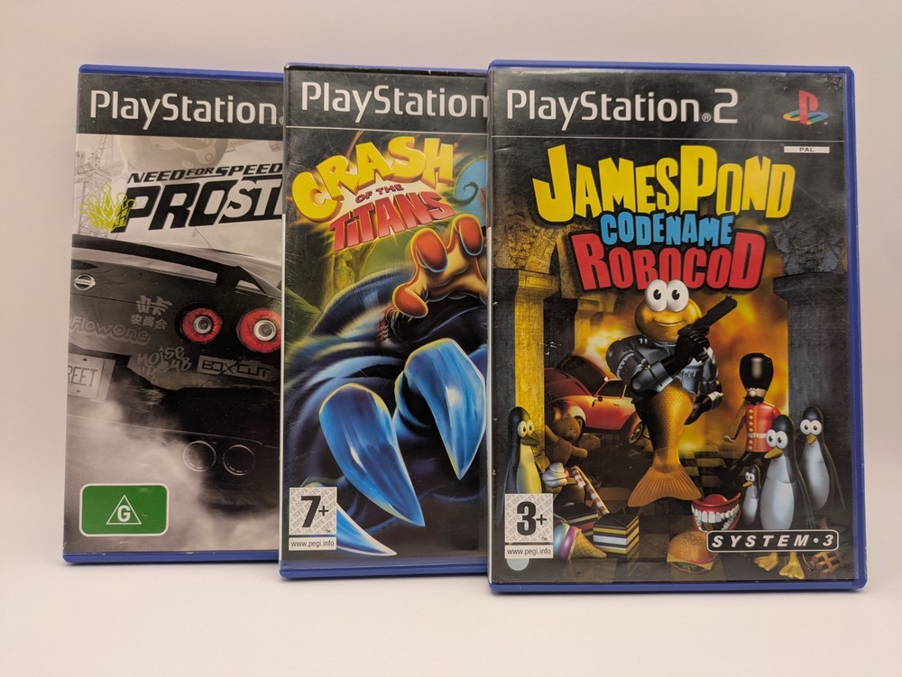 *READ* Lot of 3 PAL PS2 PlayStation 2 James Cod Crash Bandicoot Need For Speed