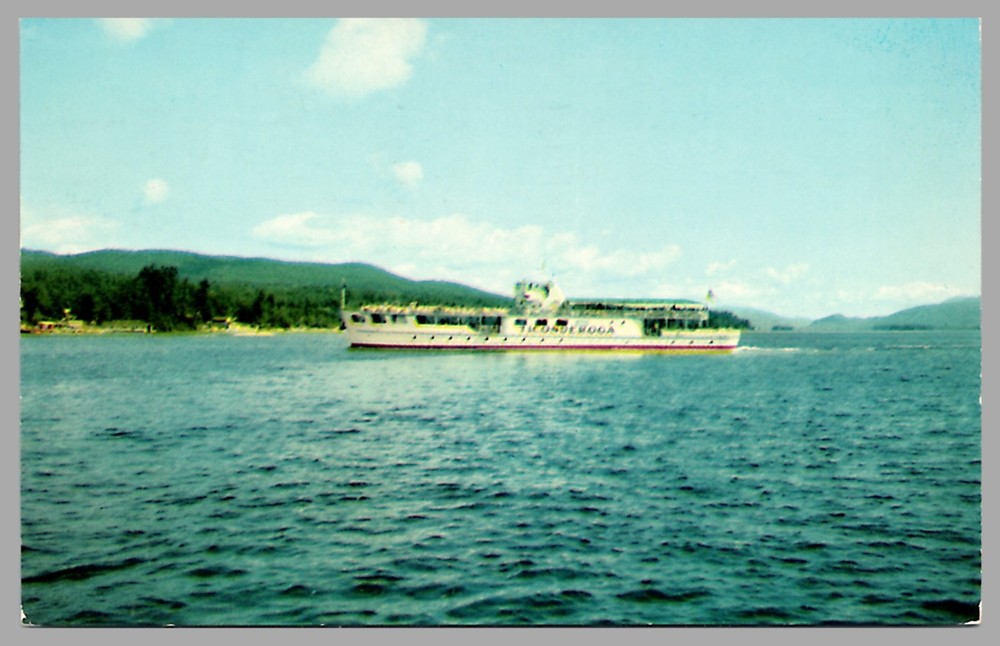 Ticonderoga Cruise Boat Lake George Adirondacks NY Chrome c1960 Vintage Postcard