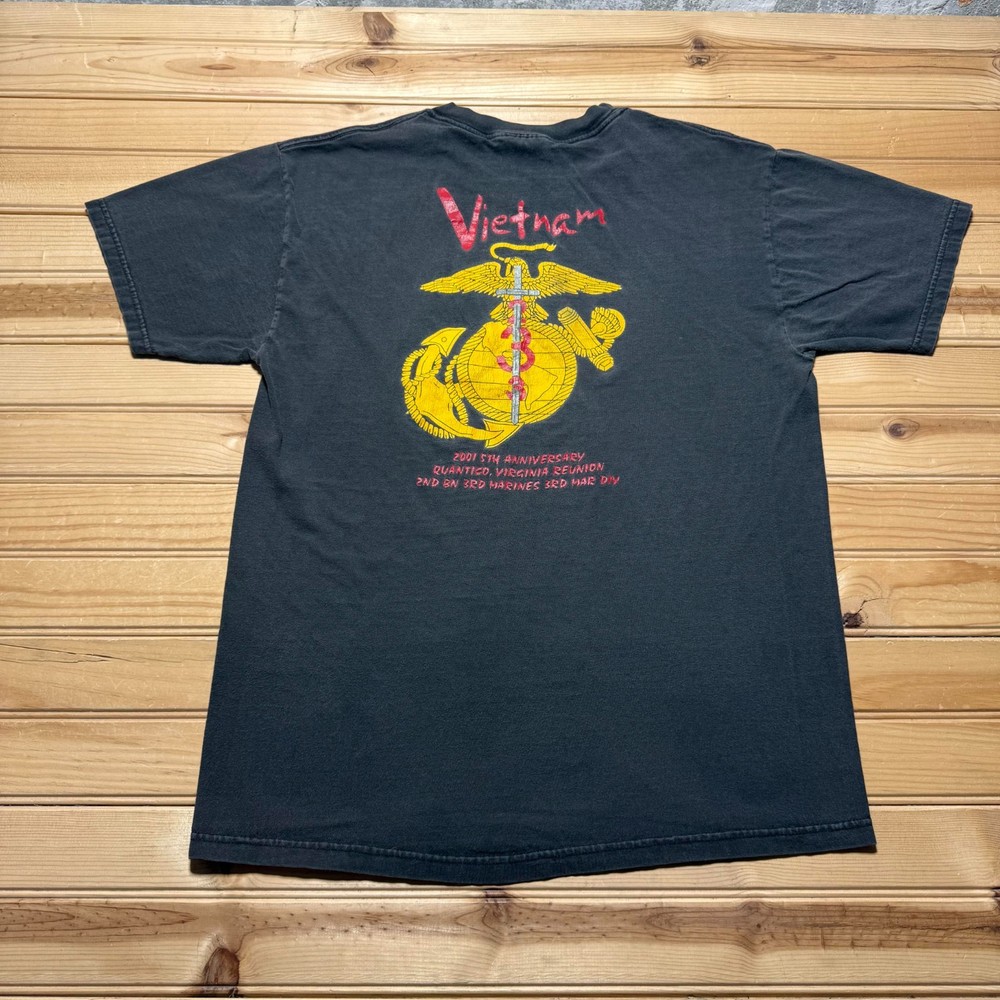Vintage 2001 Hanes USMC Veterans Vietnam 5th Anniversary Reunion T-Shirt Medium