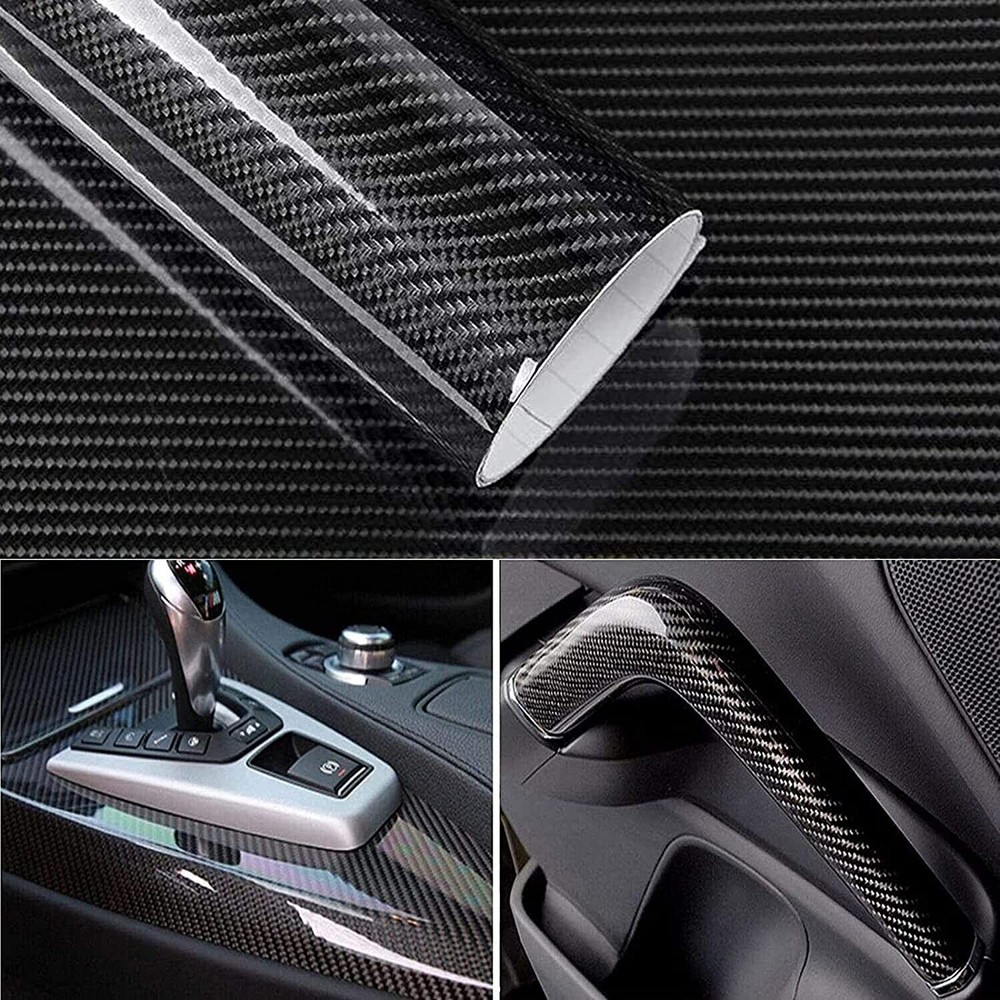 6D Premium Forged Carbon Fiber Gloss Vinyl Wrap Roll Sticker Decoration