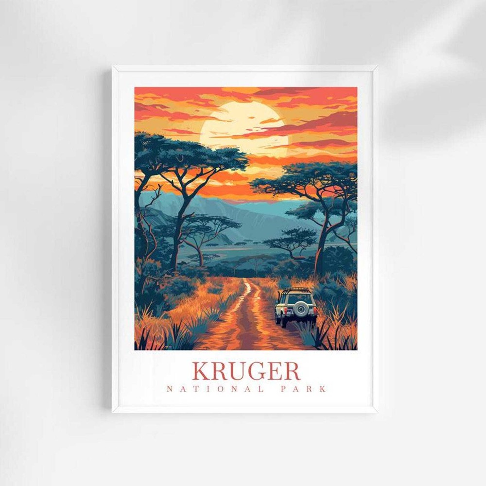 Kruger National Park Travel Print Wall Art South Africa Wall Hanging Home Dcor
