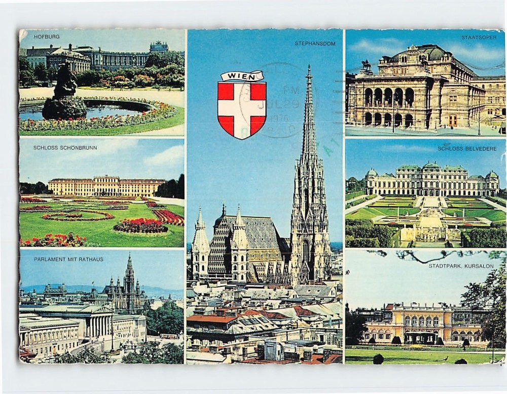 Postcard Famous Places and Landmarks in Vienna Austria
