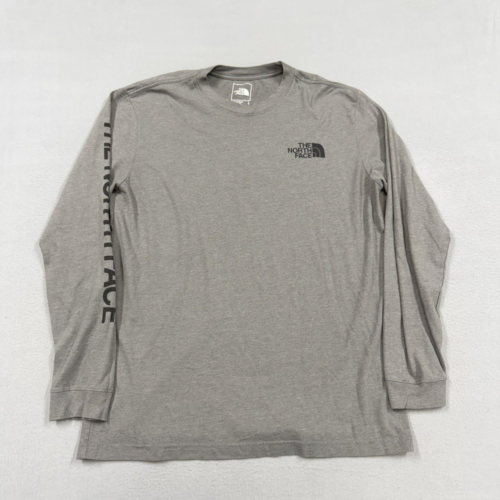 The North Face Shirt Mens Large Gray Long Sleeve Logo Graphic Tee Outdoor