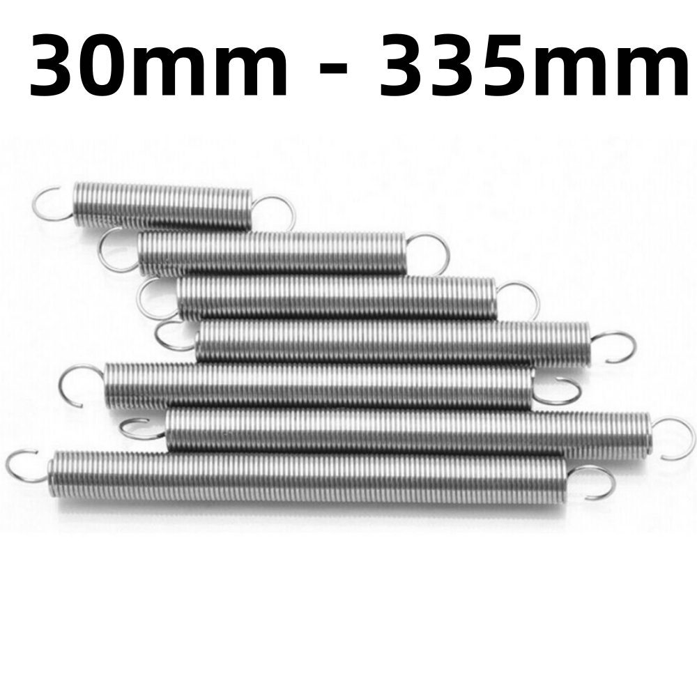 30mm to 335mm 1.5mm Stainless Steel Hook Extension Tension Spring