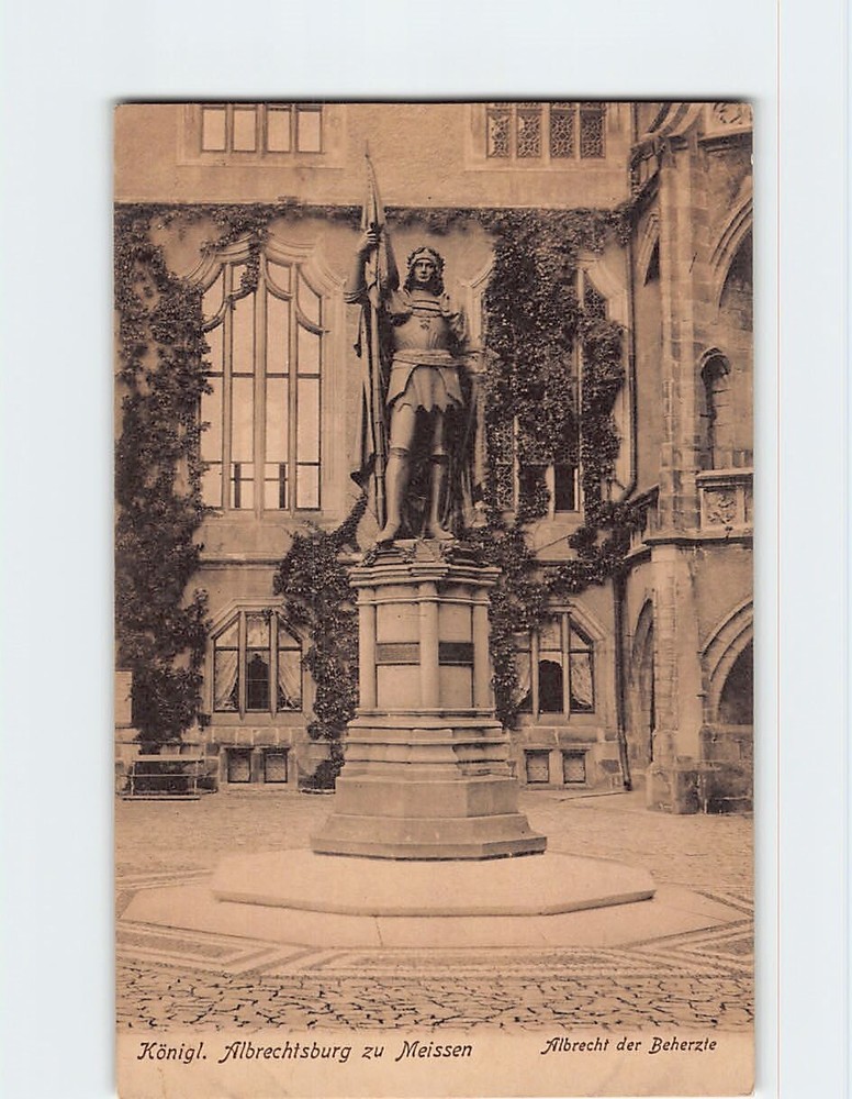 Postcard Albrecht der Beherzie Royal Albrechtsburg Castle in Meissen Germany