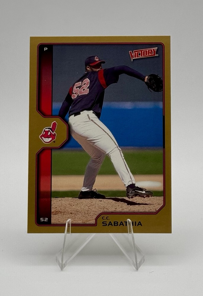 2002 Upper Deck Victory Gold CC Sabathia #80 2nd Year Card Indians Parallel
