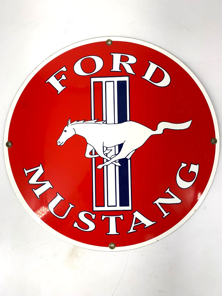 Ford Mustang Porcelain Sign Ande Rooney Reproduction