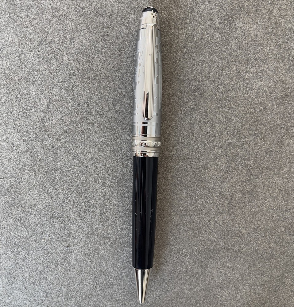 Deluxe Olympic Chamonix Black Silver 0.7mm Ballpoint Pen No Box