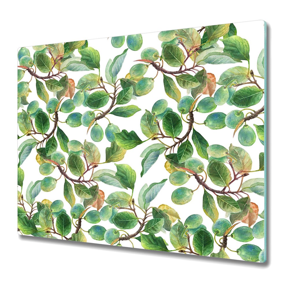 Tempered Glass Chopping Cutting Board Plum Floral Garden Art Floral 60x52