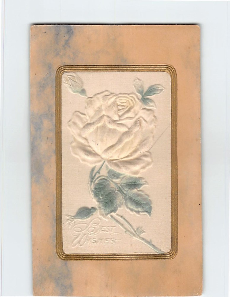 Postcard Embossed Floral Art Print Greeting Card