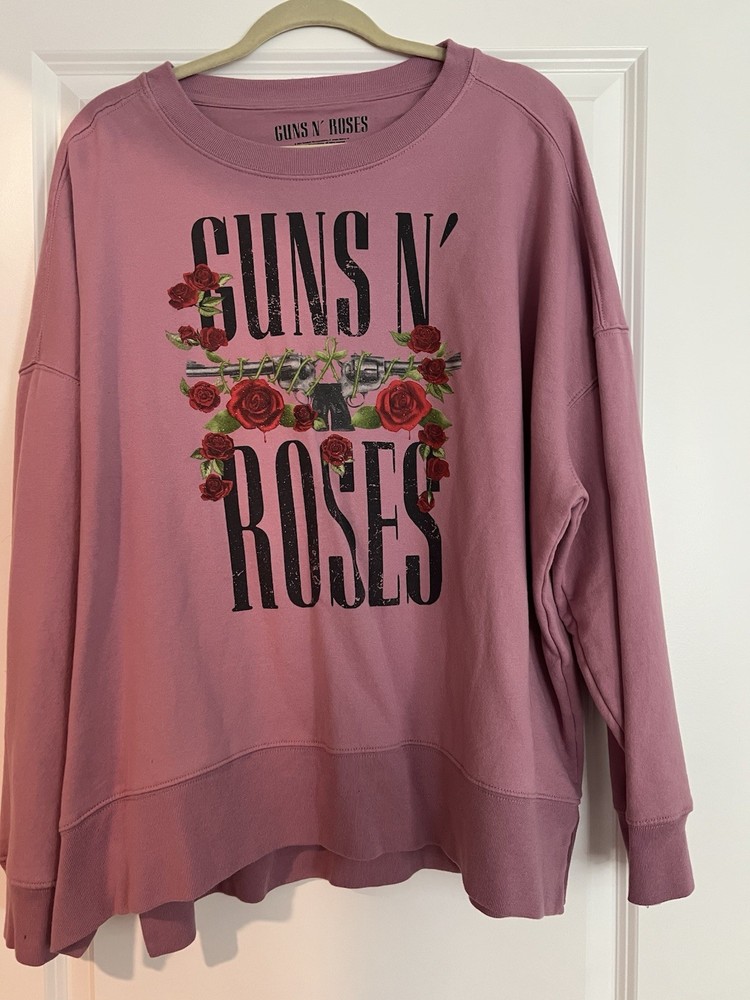 Official Guns N' Roses Band Sweatshirt Women's XXL Mauve Fleece