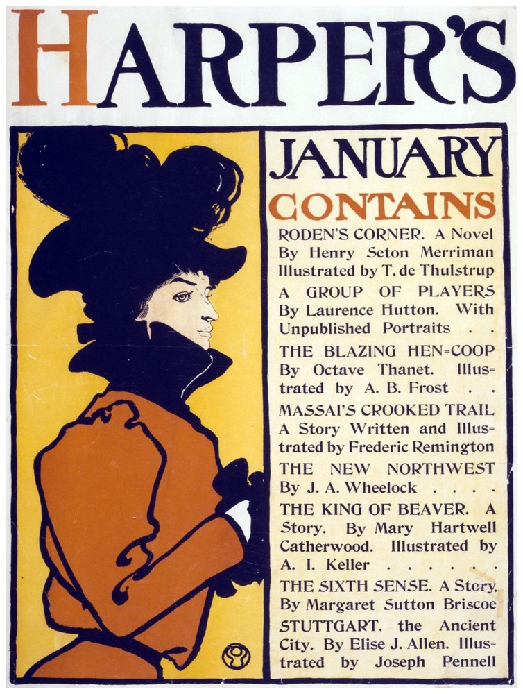 Decor Poster. Fine Graphic Art. Harper's Magazine for January. Wall Design. 1429