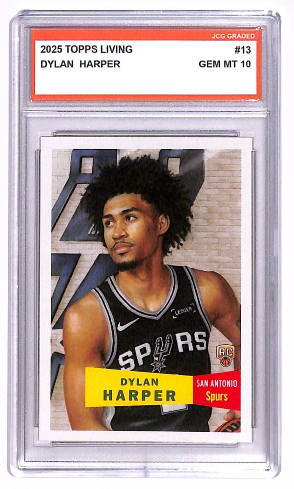 Dylan Harper 2025-26 Topps Living NBA #13 Spurs Rookie Graded Gem Mint 10
