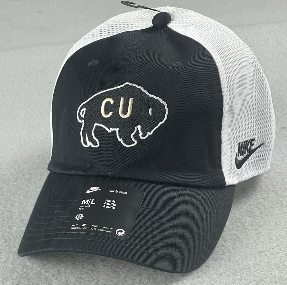 Nike Adult Colorado Buffaloes Club Hat Black/White Adjustable Size M/L NWT