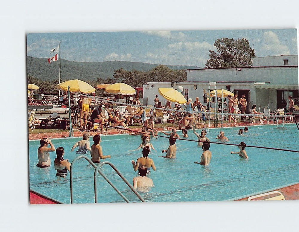 Postcard Summer Fun At The Poolside Eastover Lenox Massachusetts