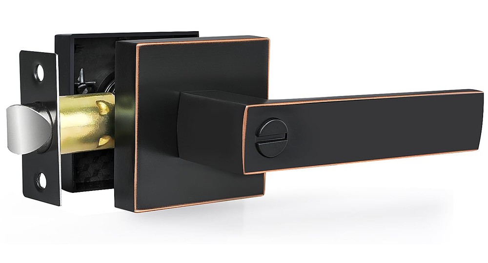 Privacy Door Levers, 1 Pack Oil Rubbed Bronze Door Handles Interior Heavy Dut...