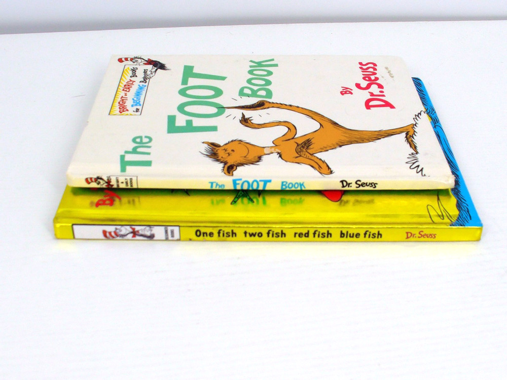 Set Dr Suess The Foot Book by Dr Seuss + One Fish Two Fish Red Fish Book