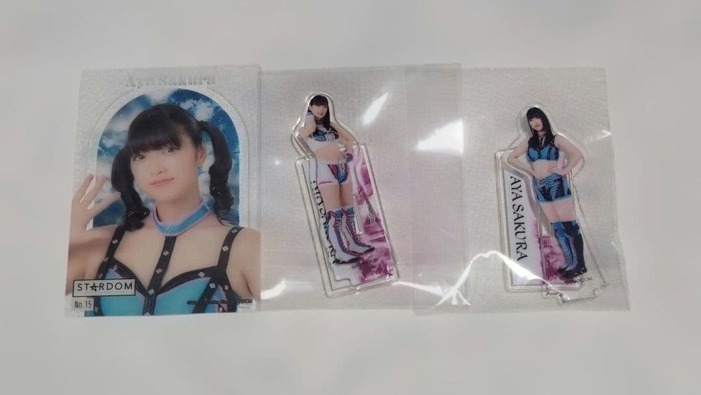 Stardom Sakura Aya Acrylic Stand & Clear Card Bulk Set, New, Japan