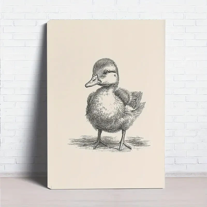 Charming Vintage Duck Wall Art  Canvas Unframed/Framed