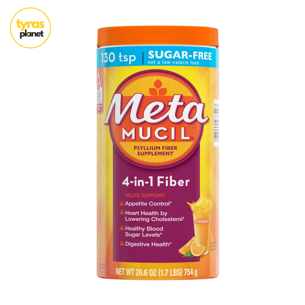 Metamucil Fiber Supplement, Orange Sugar Free, 130 Servings, 26.6 oz EXP 1/27