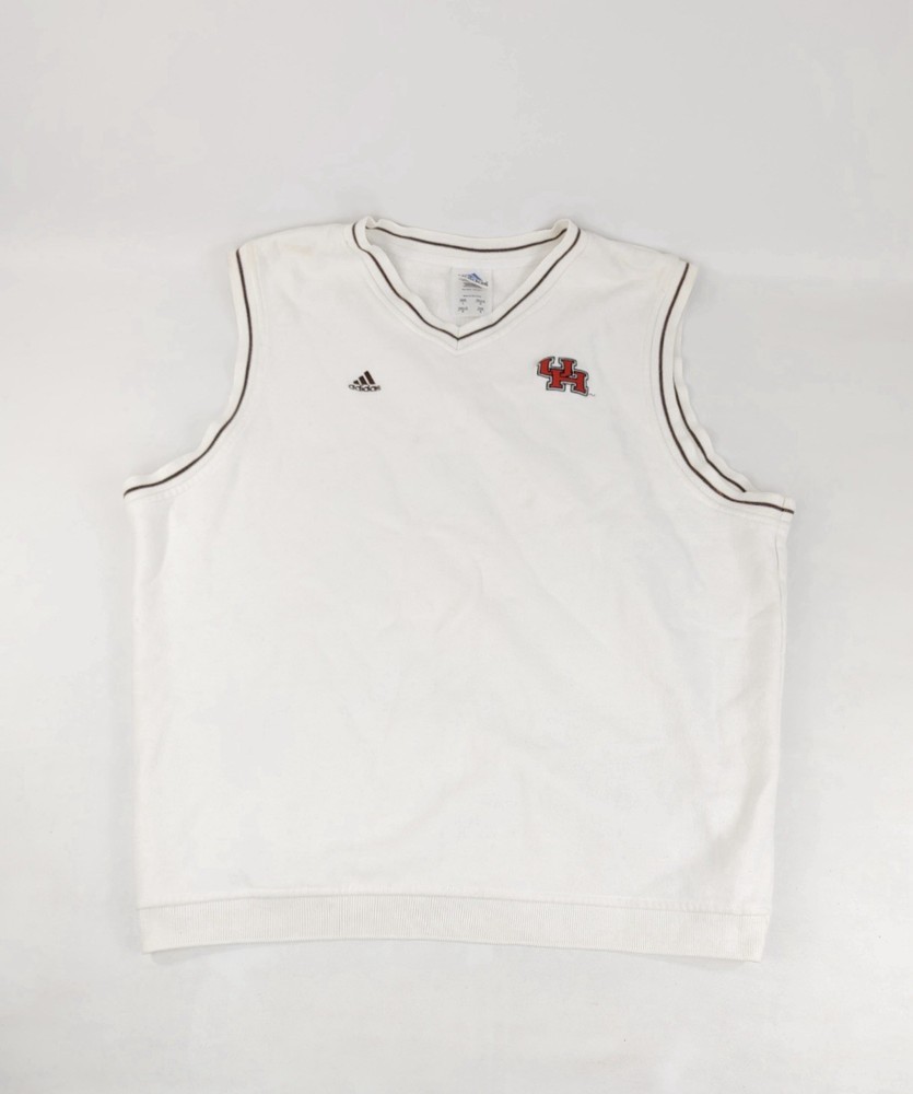 Adidas White UH Embroidered V-Neck Sleeveless Top Size Large