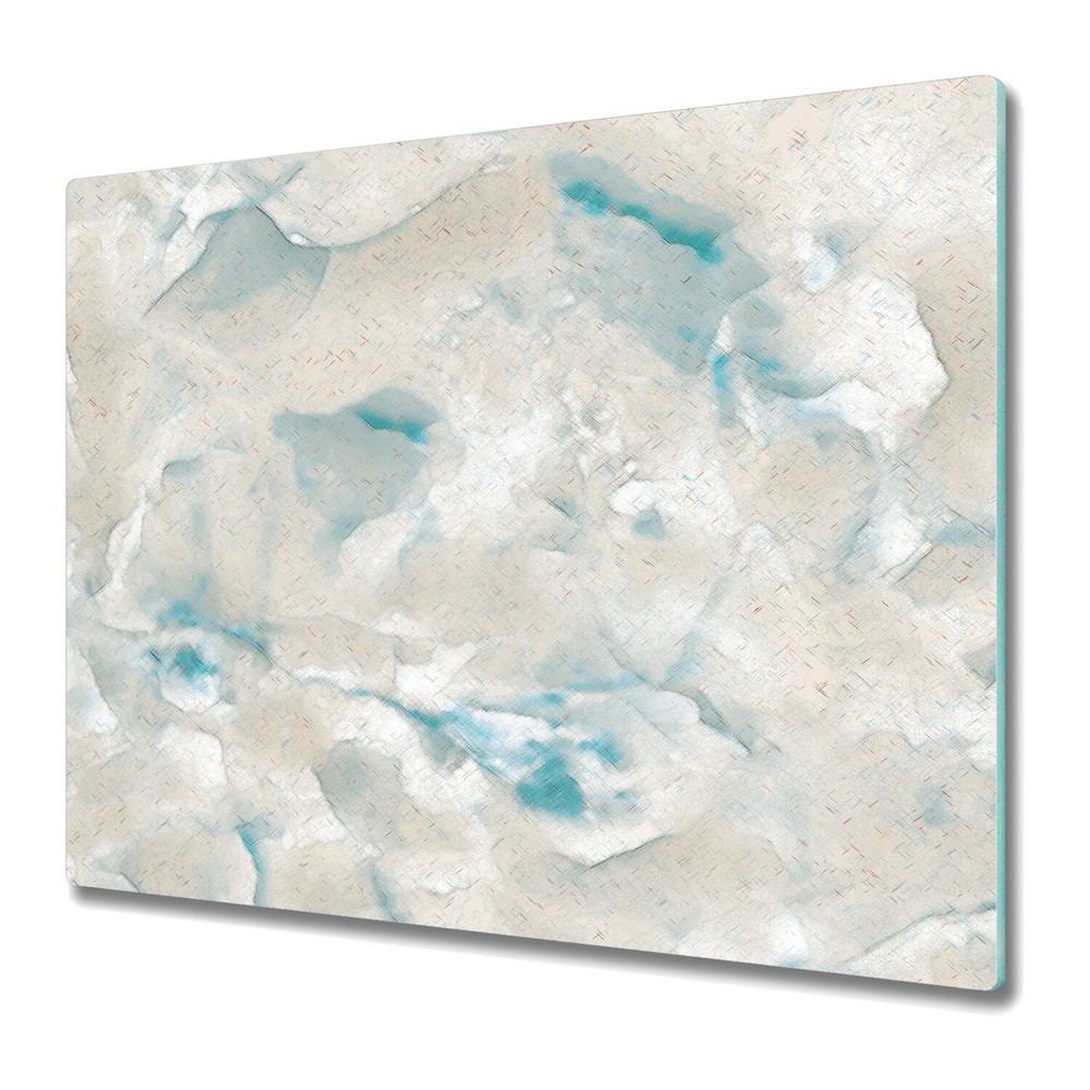 Glass Kitchen Chopping Board Natural Marble Abstract Watercolour 60x52