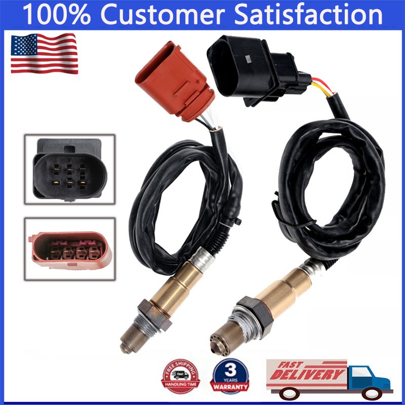 2PCS Oxygen Sensor Upstream+Downstream For Audi A4 A8 TT VW Golf GTI Jetta 1.8L