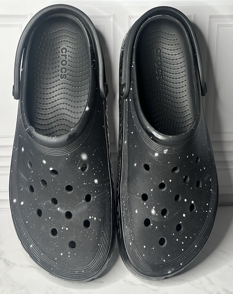 Crocs Star Wars Clogs Black Speckled Mens Size 11 Slip On Comfort