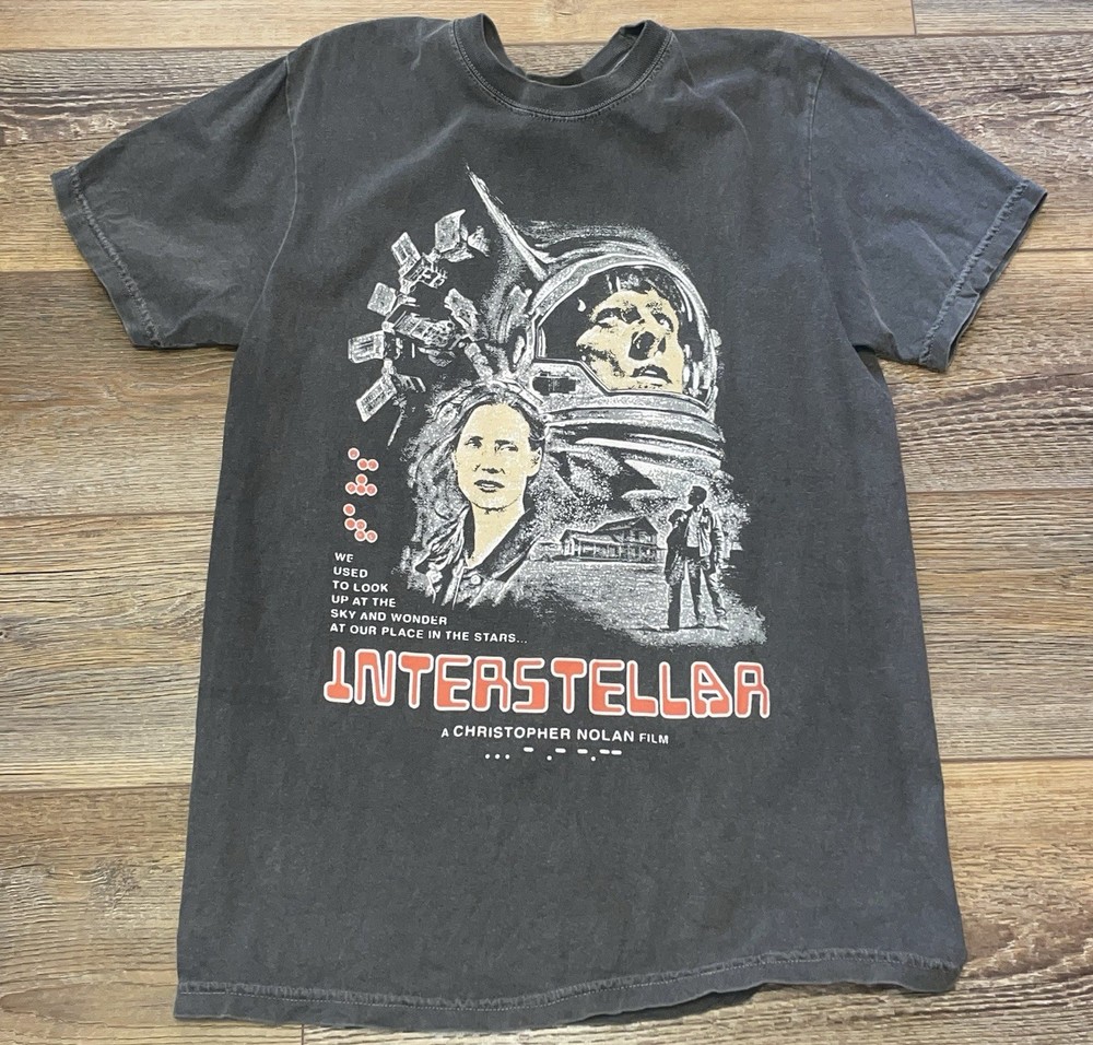 Interstellar 2014 -  SciFi Action Movie Rare Promo Graphic T Shirt MINT Mens M