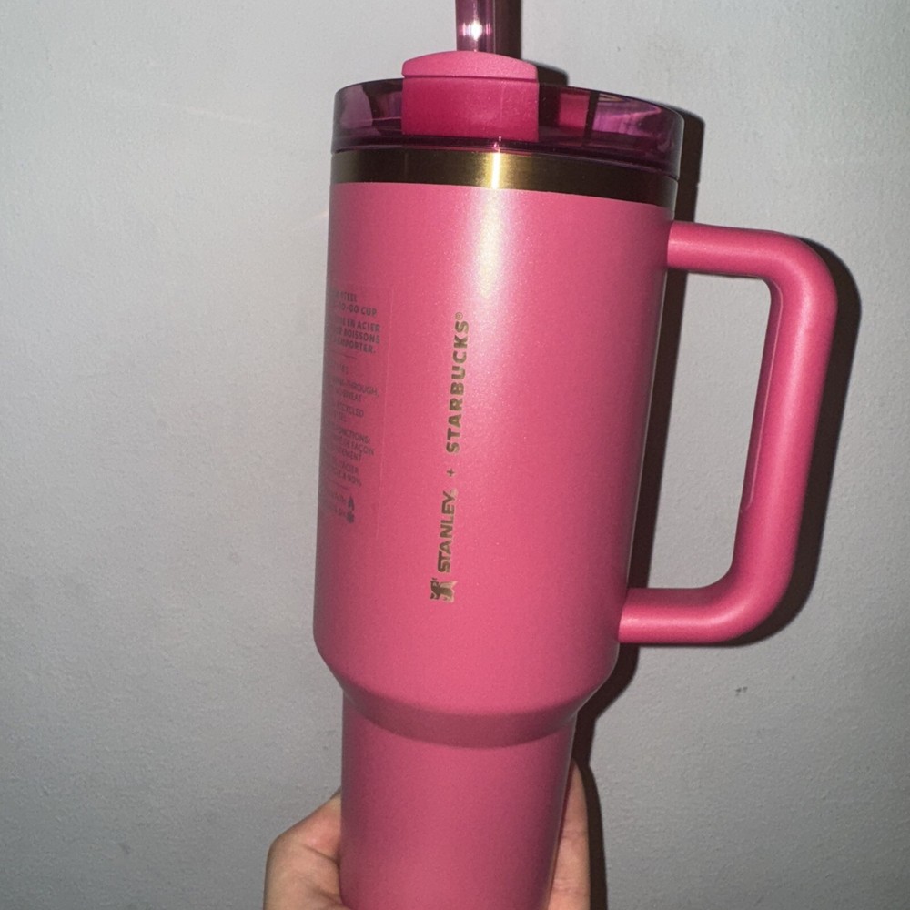 Berry Glitter Pink Starbucks Stanley Tumbler 40 oz Holiday 2024 IN HAND