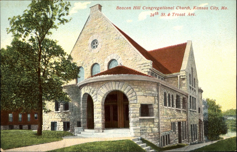 Beacon Hill Congregational Church Kansas City Missouri MO ~ c1910 postcard