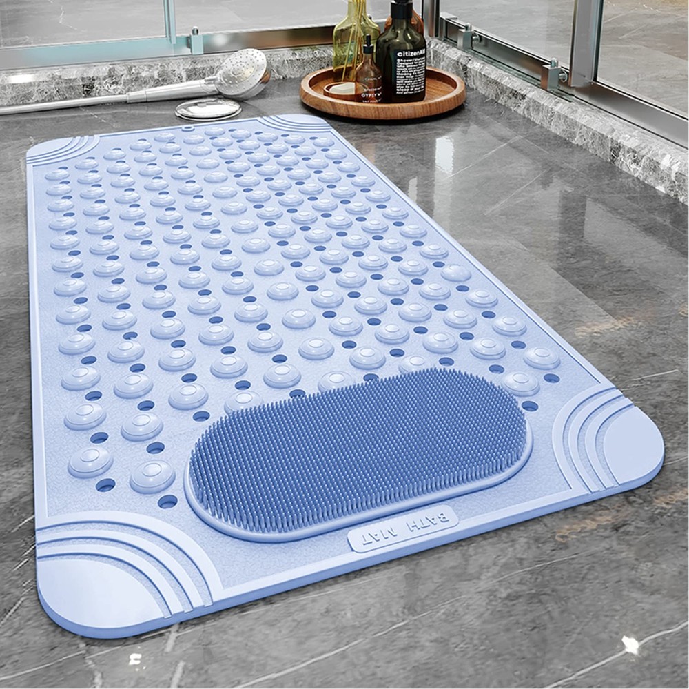 31.5x19.6in Non-Slip Rubber Shower Mat for Elderly and Kids