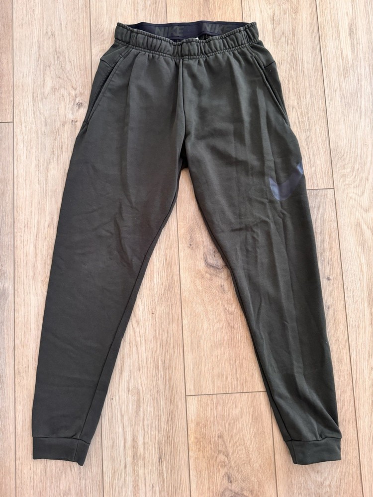 Nike Dri-FIT Men’s Jogger Pants Olive S Regular Tapered Drawstring Pockets
