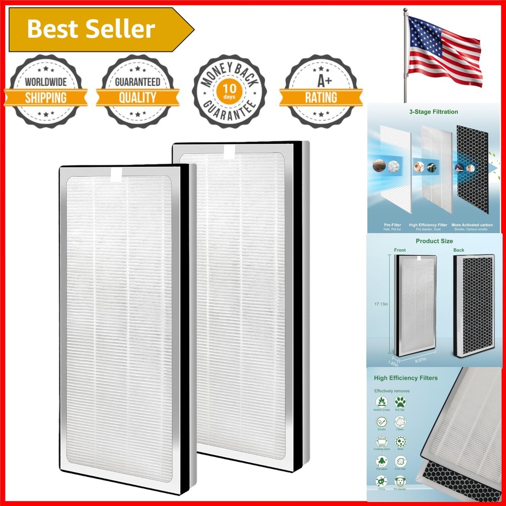 2-Pack True HEPA Replacement Filters for MA Air Purifier Model 40