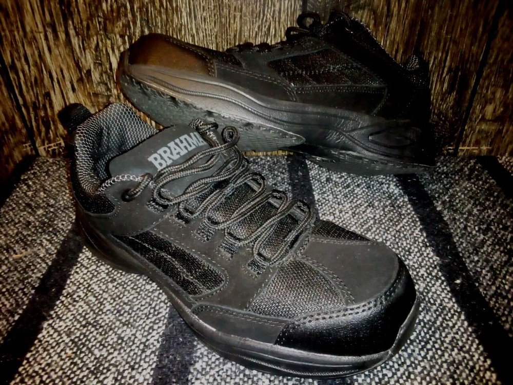 Brahma Safety Shoes Womens 9/Mens 7 Black Steel Toe Oil/Slip Resistant-ASTM Cert