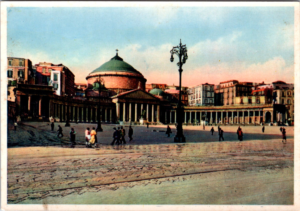 Vintage Postcard Piazza Plebiscito Napoli Italy