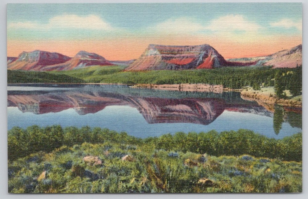 Trapper's Lake White River National Forest Colorado Linen Postcard