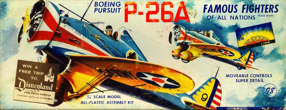 1956 Aurora Models 1/48 BOEING P-26A PEASHOOTER DISNEYLAND PROMO *NMIB*