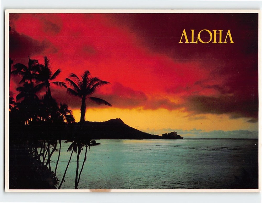Postcard Aloha Diamond Head Hawaii USA