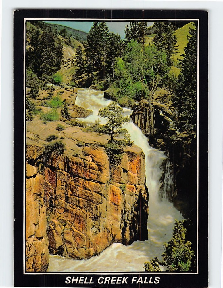 Postcard Shell Creek Falls Big Horn Mountains Wyoming USA
