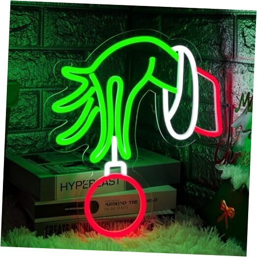 Christmas Neon Sign, LED Christmas Lights for Wall Decor, Christmas Hand